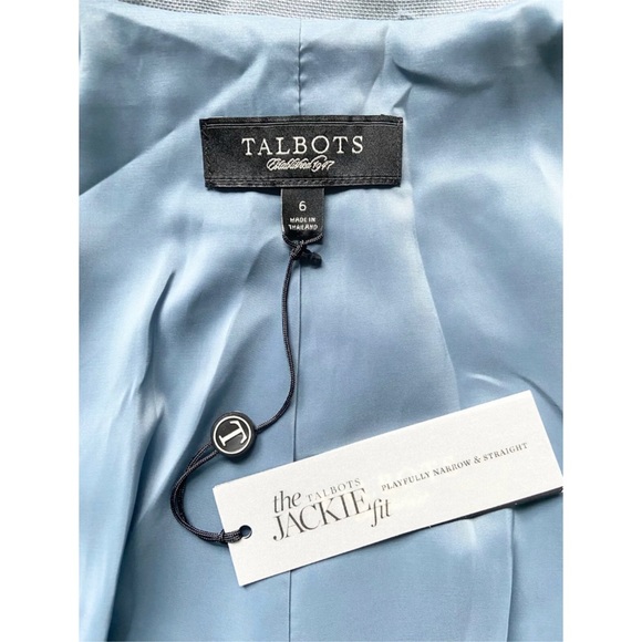 Talbots 6 Jacket Blue Lined Double Breasted Jackie Fit New Playfully Straight - Picture 5 of 8